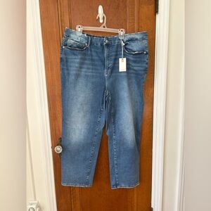 NWT Good American Always Fits Good Legs Straight Blue Jeans - plus size 20-26